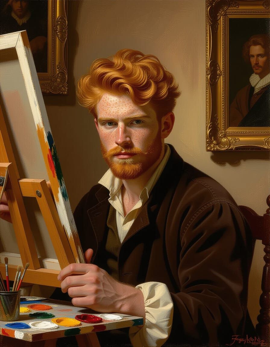Painter at Work in Old Master Style