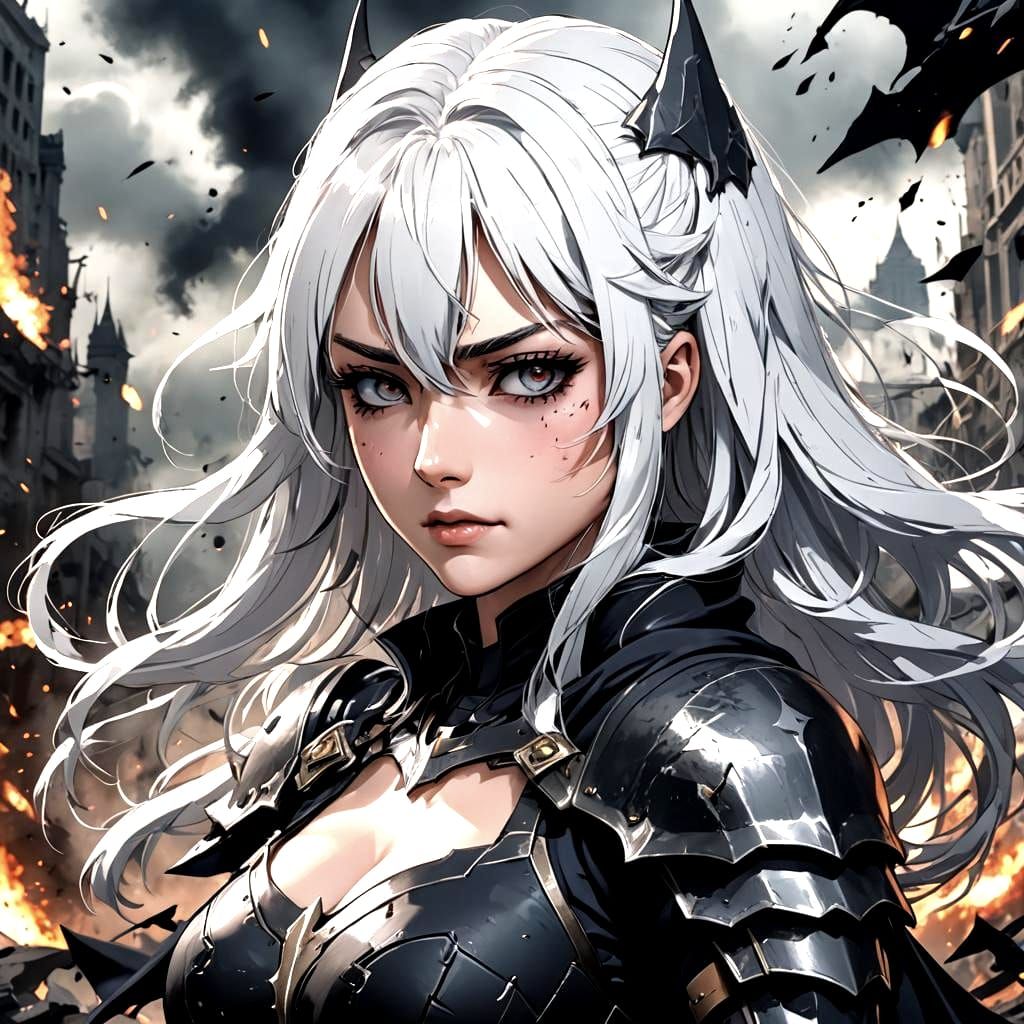 Anime Dark Knight in War Scene