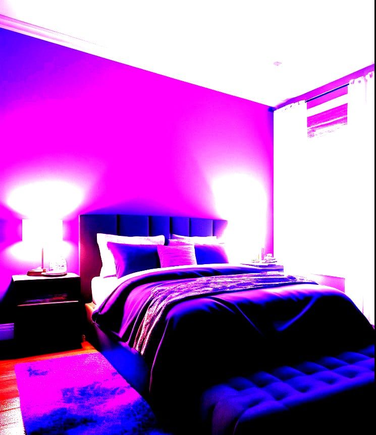 Awesome purple bedroom with purple walls and purple ceiling ...