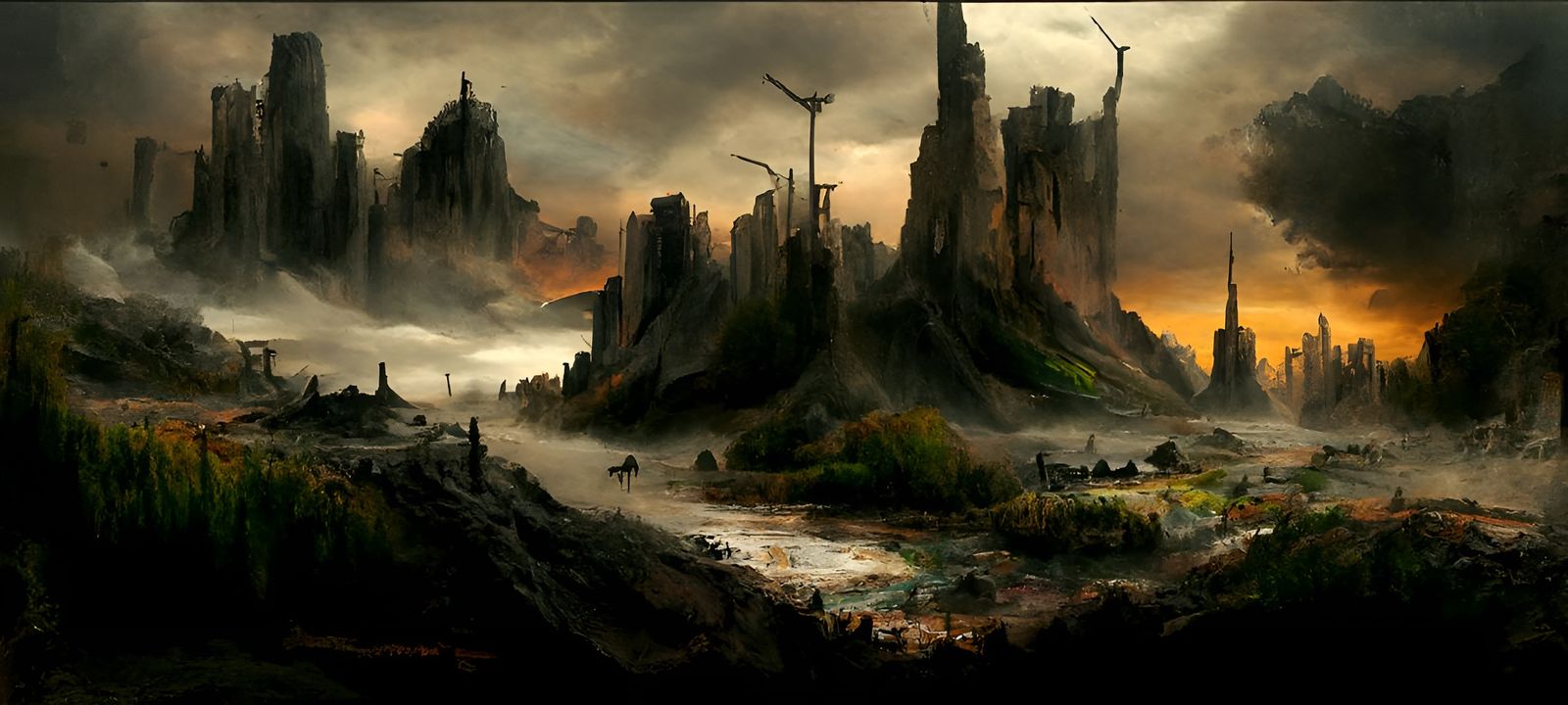 Post-Apocalyptic Fantasy Landscape
