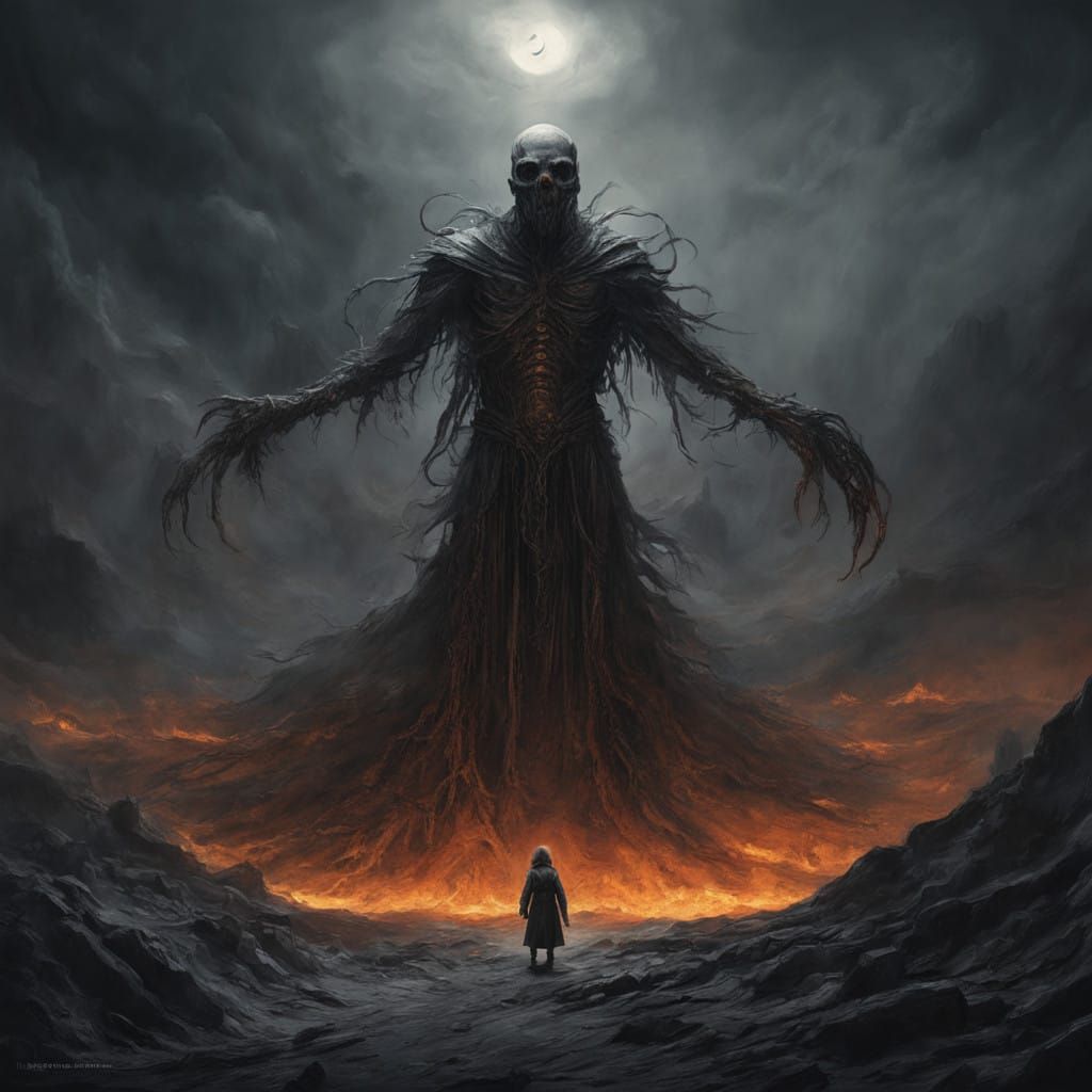 Ethereal Flames Dance Across the Darkened Horizon