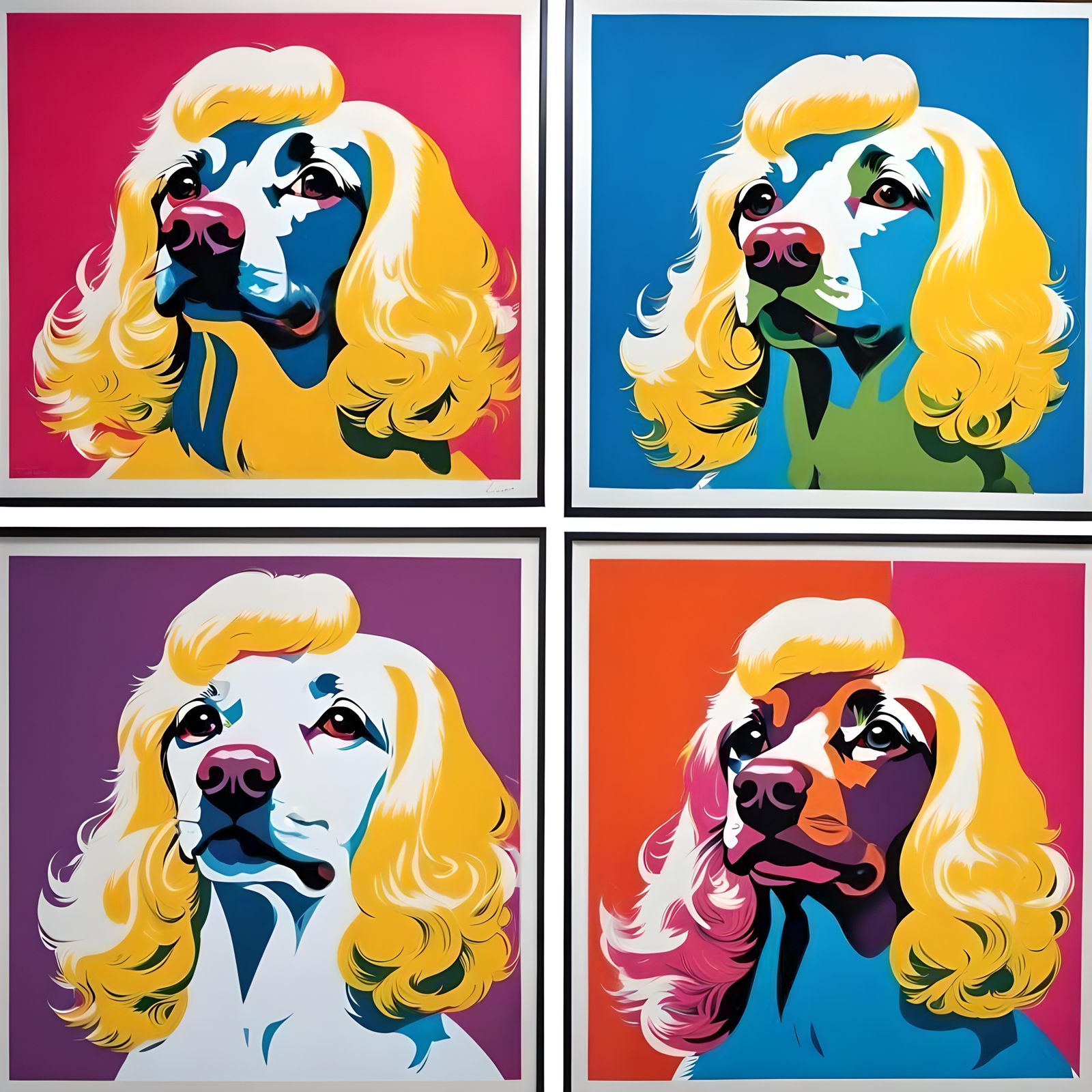 Dachshund as Marilyn Monroe in Pop Art Style
