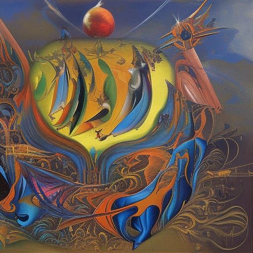 Surreal Fractal Art in Bosch Style