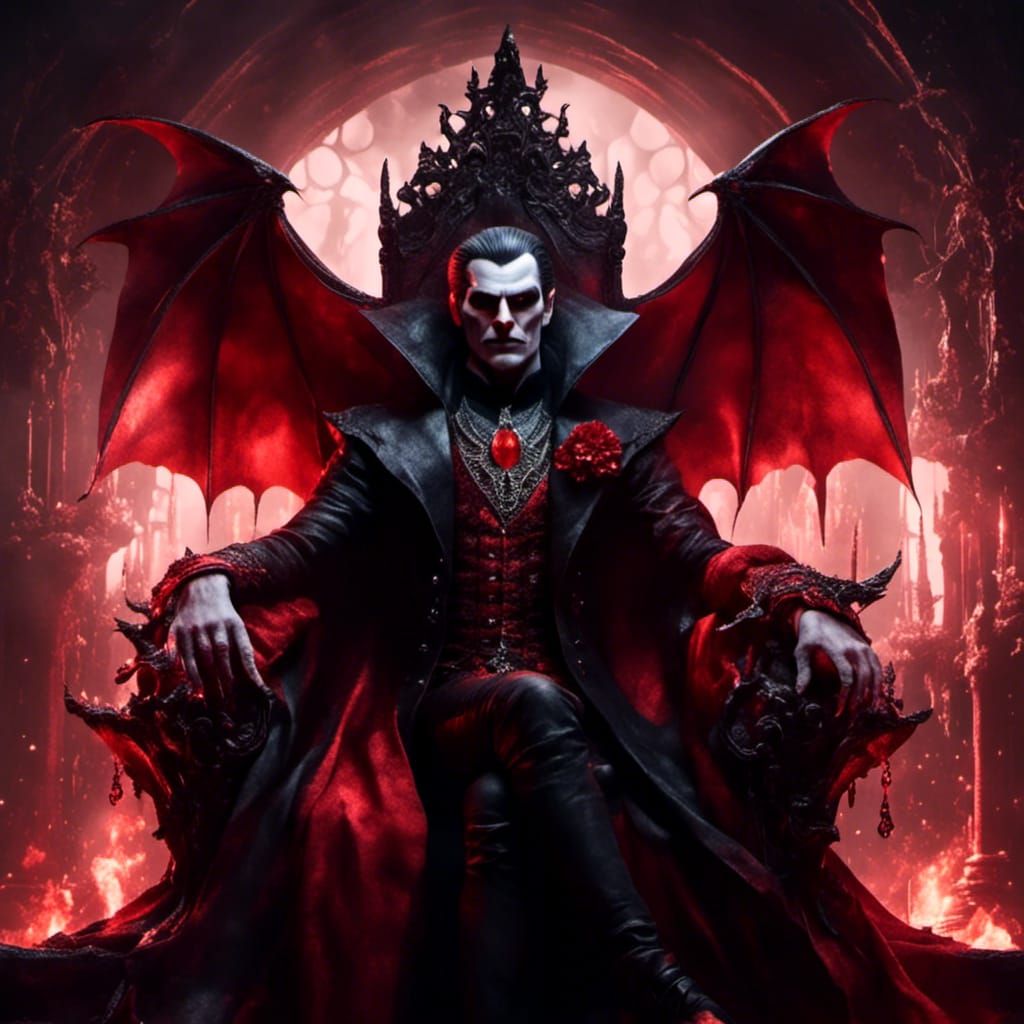 Dracula Vampire King with Rainbow Leather Wings