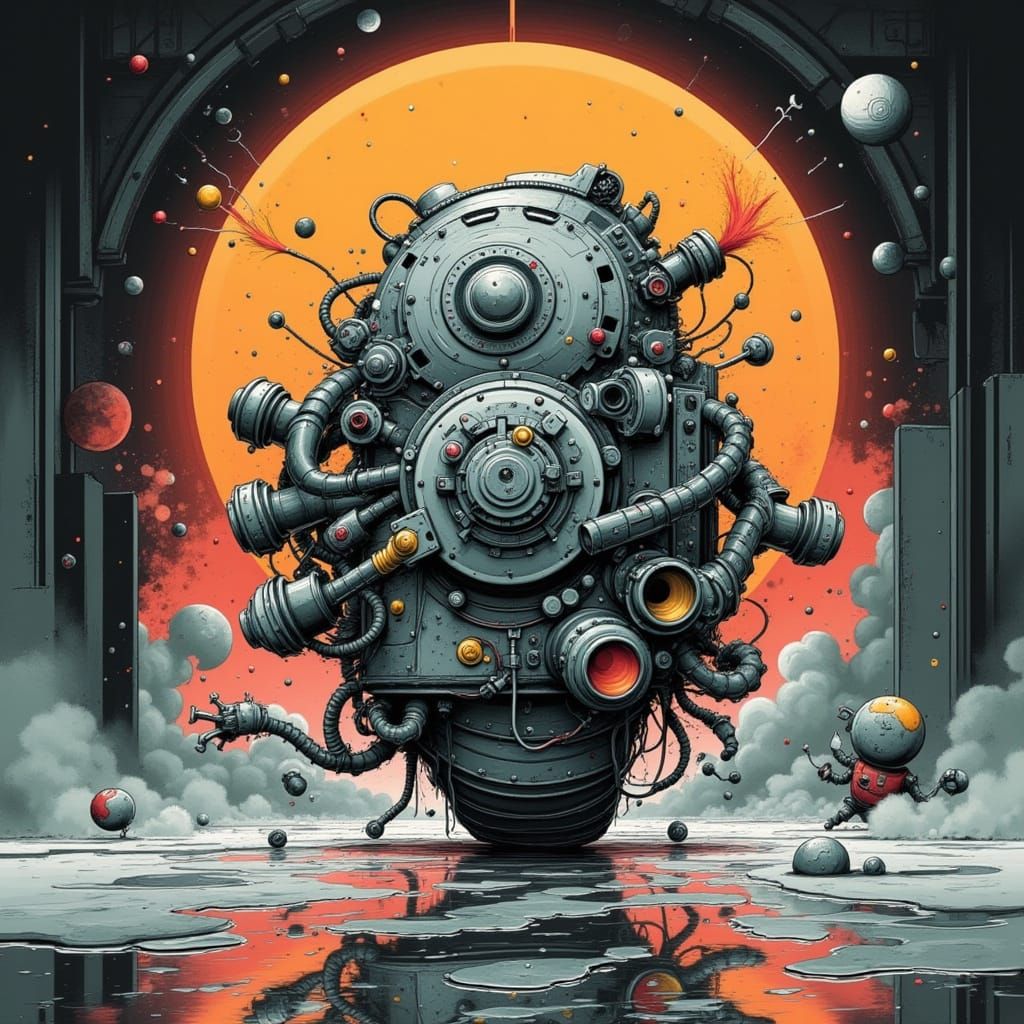 Dieselpunk Steel Watch Concept Art in Spotlight