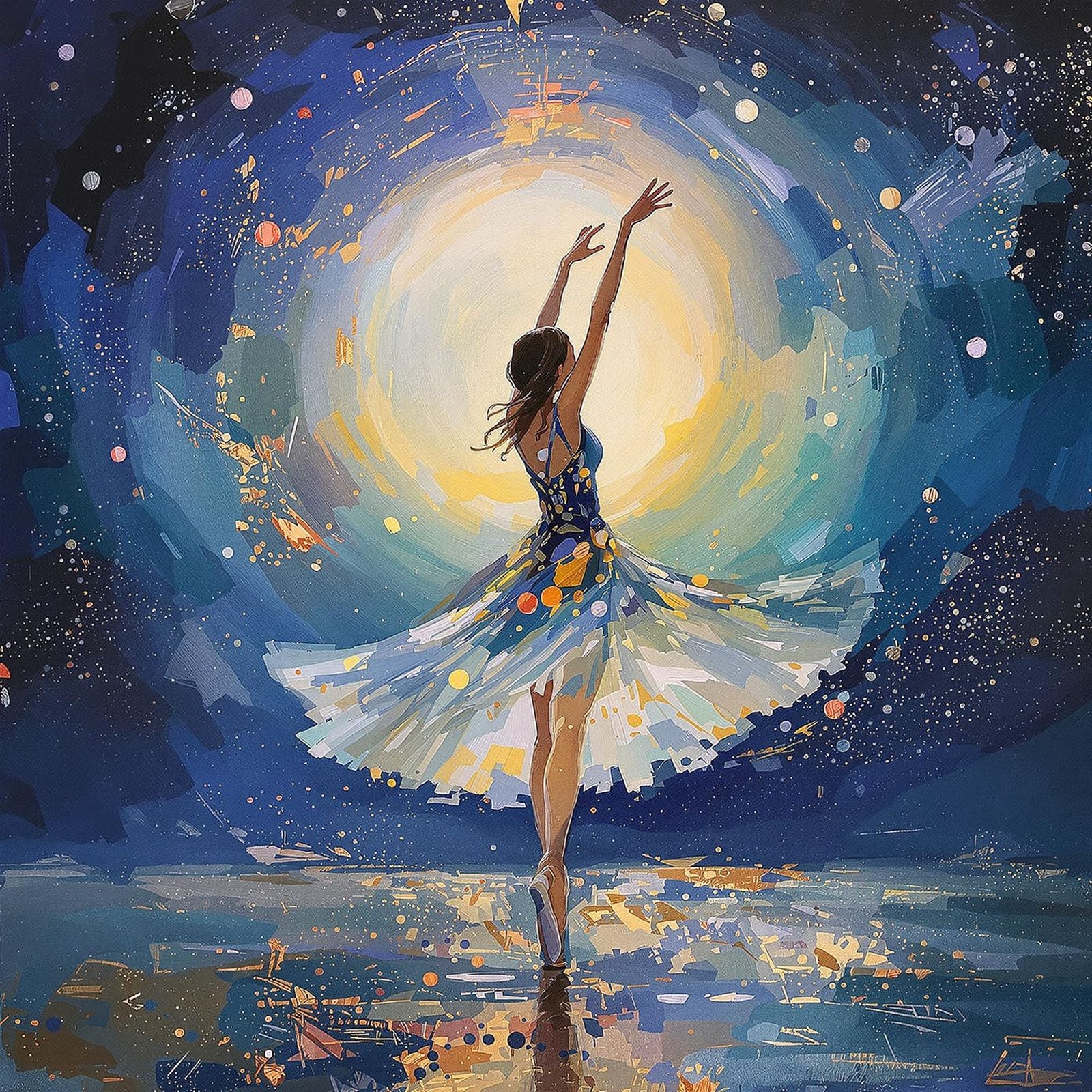 Dancer Under Ethereal Moonlight