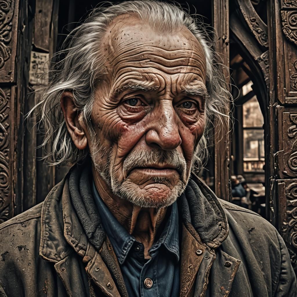 Intricate Hyperrealistic Image: The Old Man