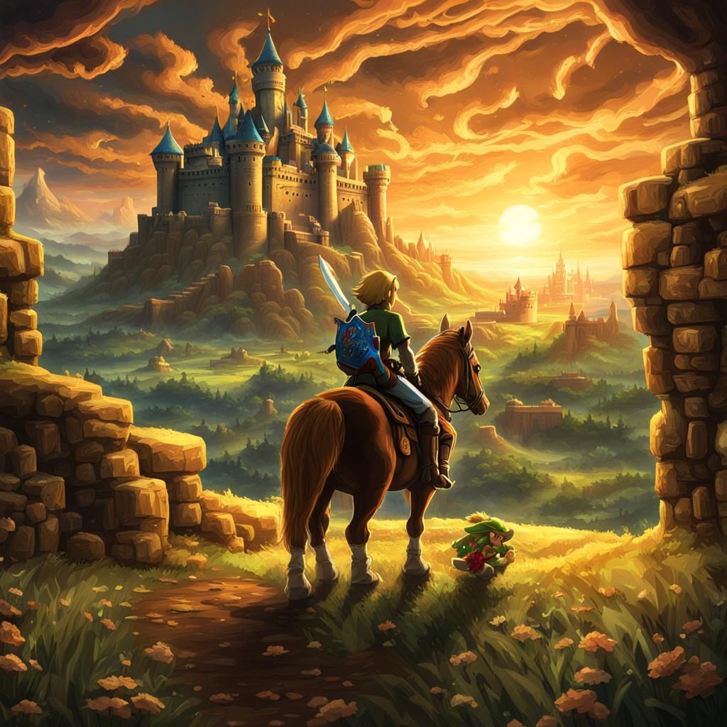 Link Confronts a Monster in Zelda Journey