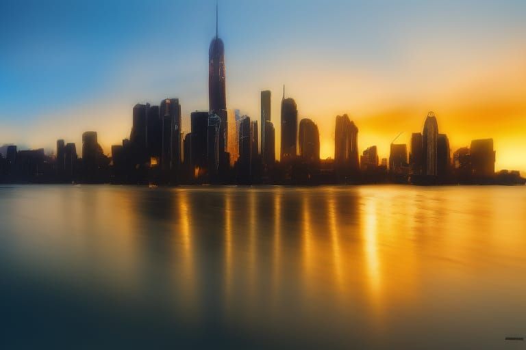 Anime Style New York Sunrise: Manga Art