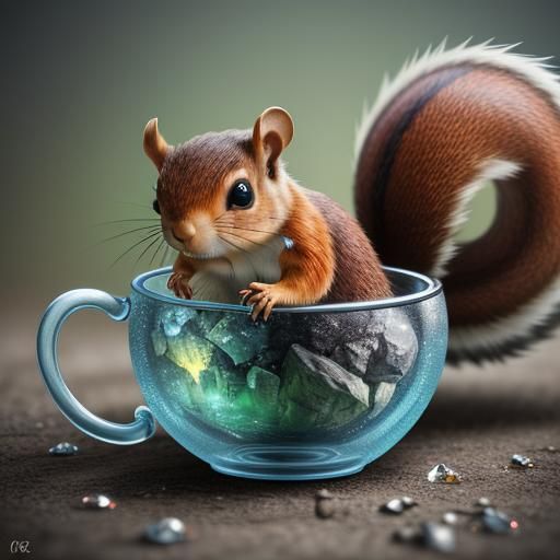 Squirrel in a Cup: Detailed Matte Painting