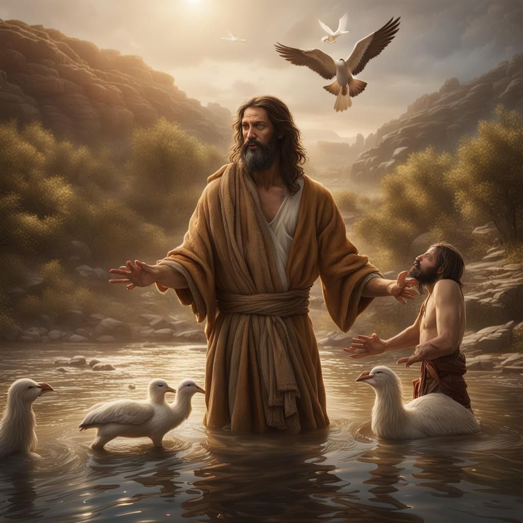 John the Baptist Baptizing in the River