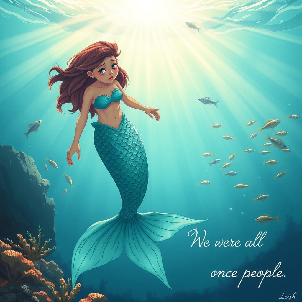 Ethereal Mermaid Transformation in Turquoise Waters