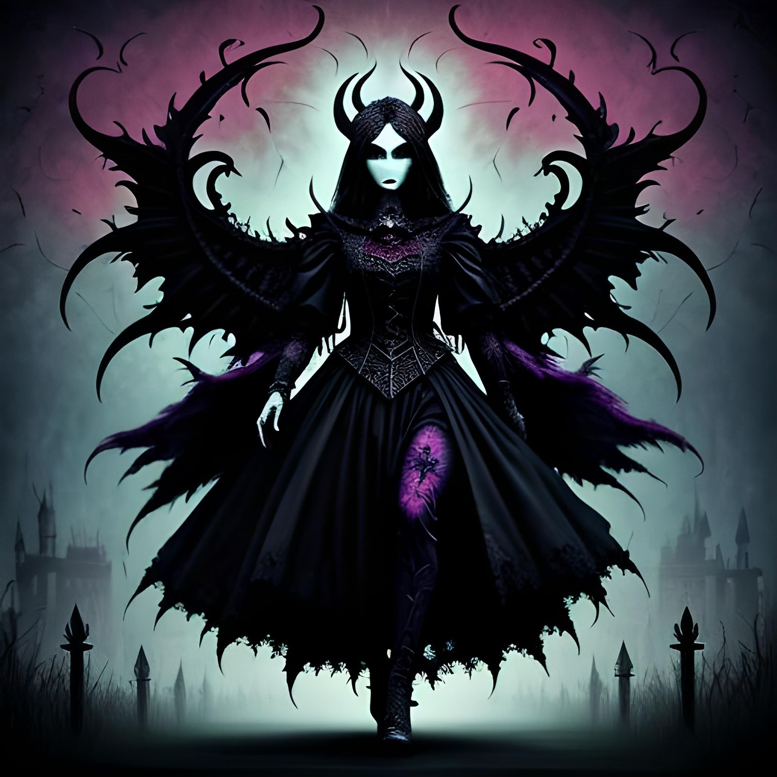 Gothic Folk Art Devil: Ethereal Glitch