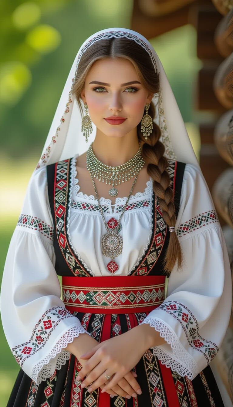 Macedonian Women in Traditional Folk Costume