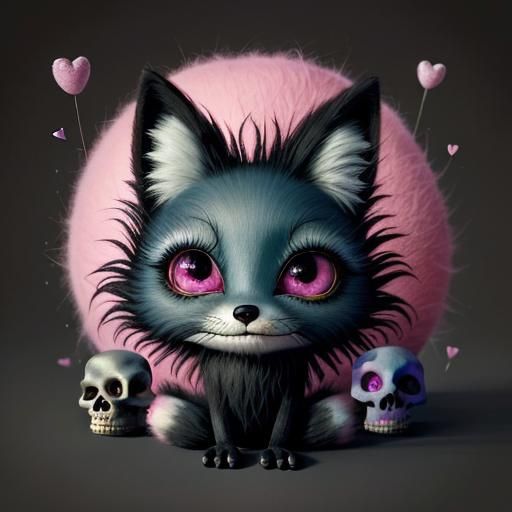 Cute Surreal 3D Fox Creature in Pixar Style