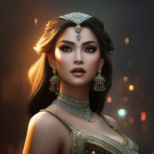 Pretty woman wearing jewelry • brunette collection #3