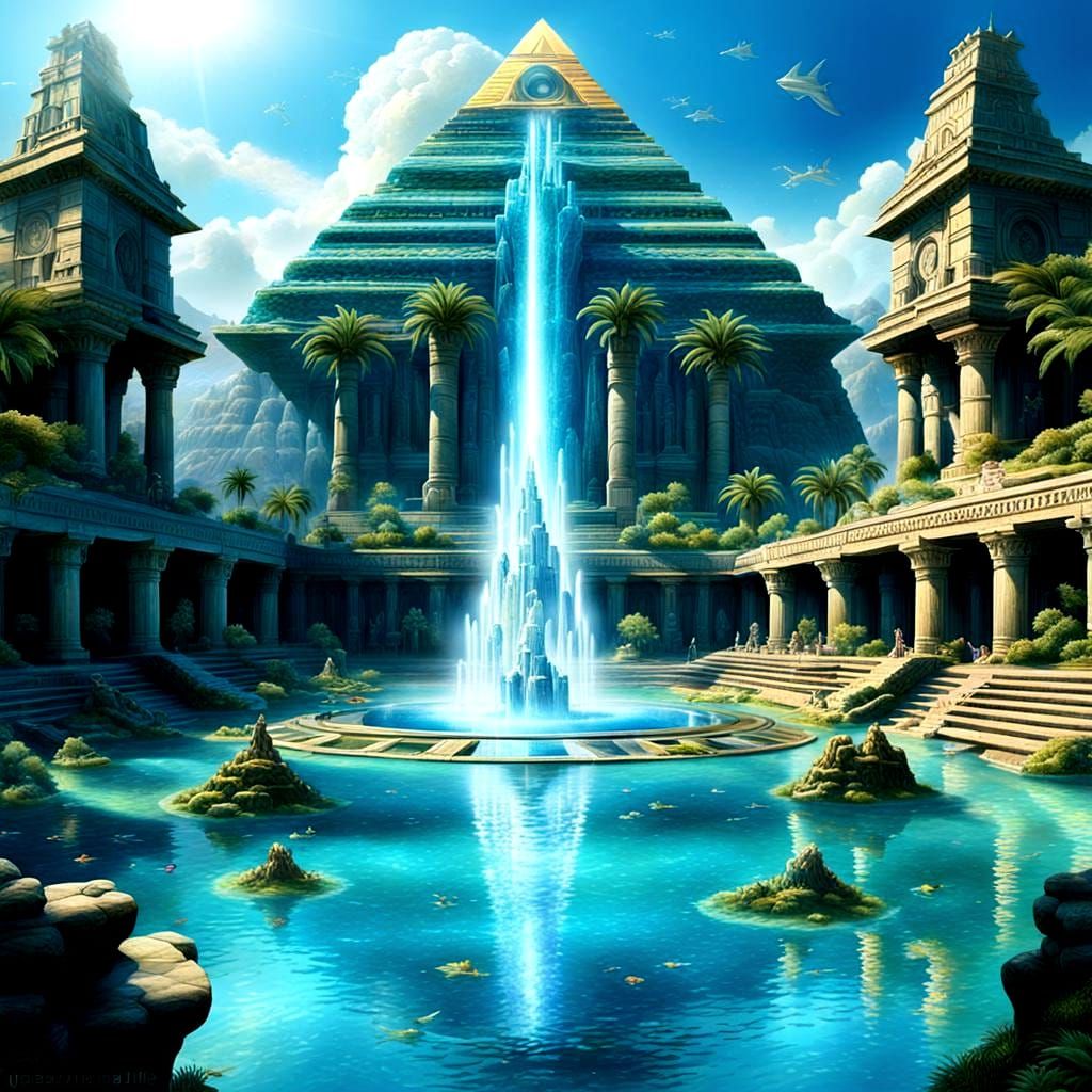 Futuristic Healing Temple with Quantum Technology