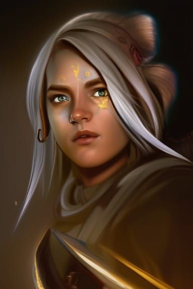 Dwarven Sorceress Portrait in Fantasy Setting