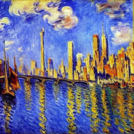 Impressionist Cityscape at Sunset in Vibrant Colors