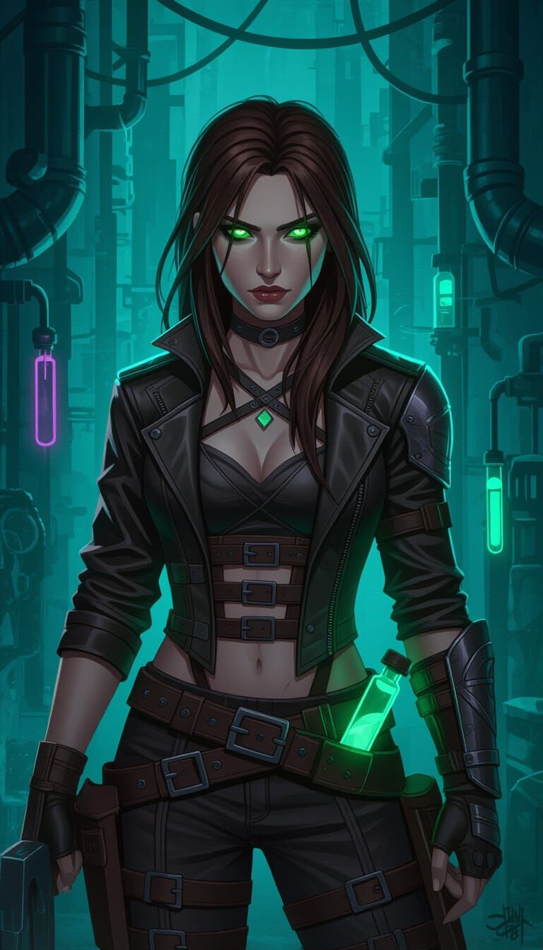 Zaun Warrior Woman in Arcane Style