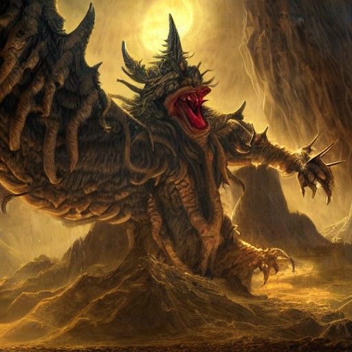 Satan Laughing at Mankind: Detailed Matte Painting