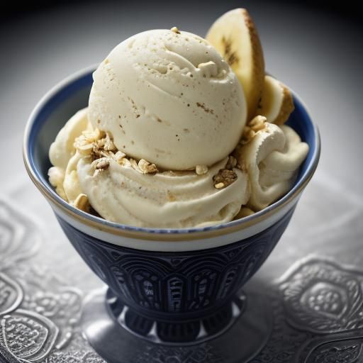 Hyperrealistic Banana Ice Cream in High Definition