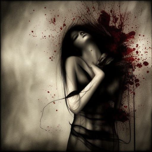 Abstract Heartbreak Expression as Digital Art