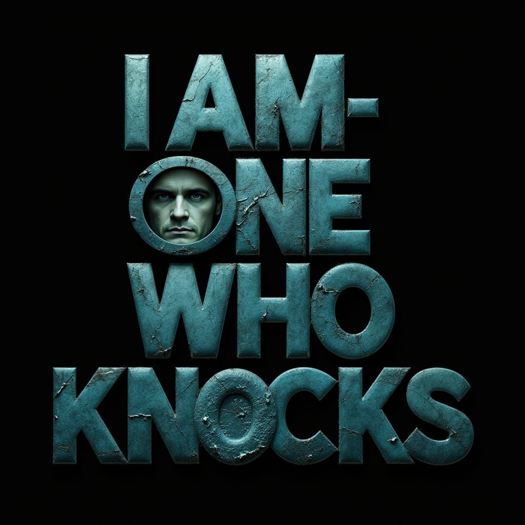 Dramatic Typographic Design in Cyan and Black