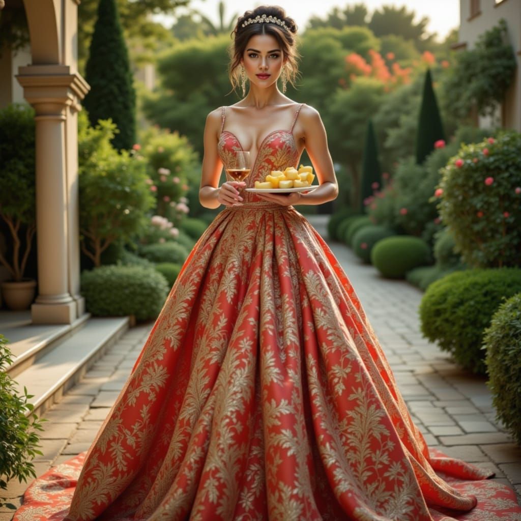 Vogue Fashion Editorial: Cypriot Model in Heritage Gown