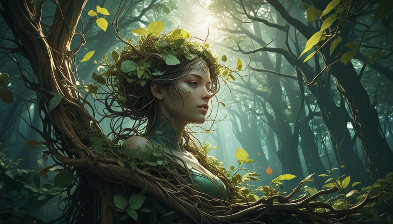 Business Chart Tree in Digital Art Style