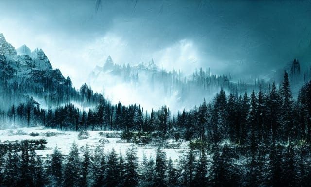 Japanese Inspired Winter Scene 04