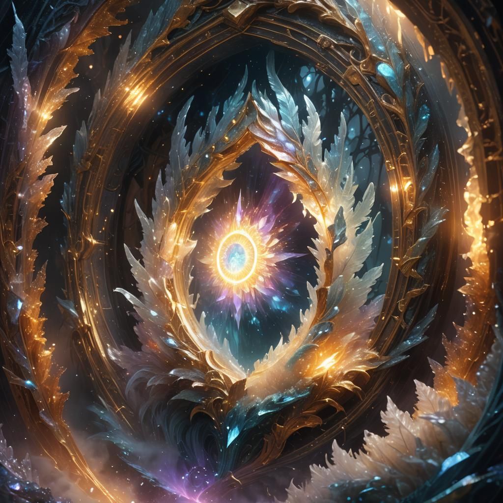 Crystalline Structure Emerges from Iridescent Portal