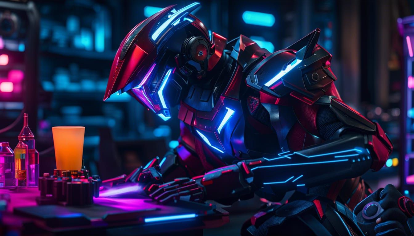 Cyber soldier hacking the enemy's internal system