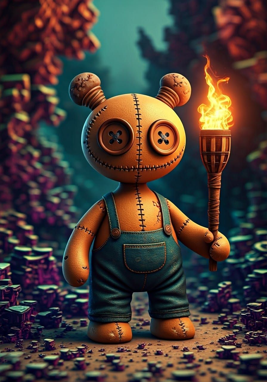 Whimsical Hybrid Creature in Bismuth Fractals