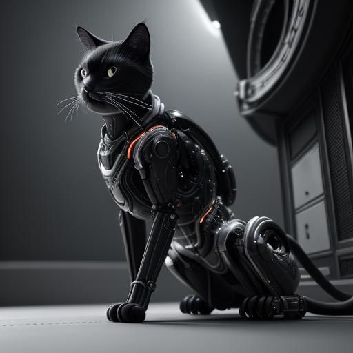 Futuristic Cats with Intricate Mech Details