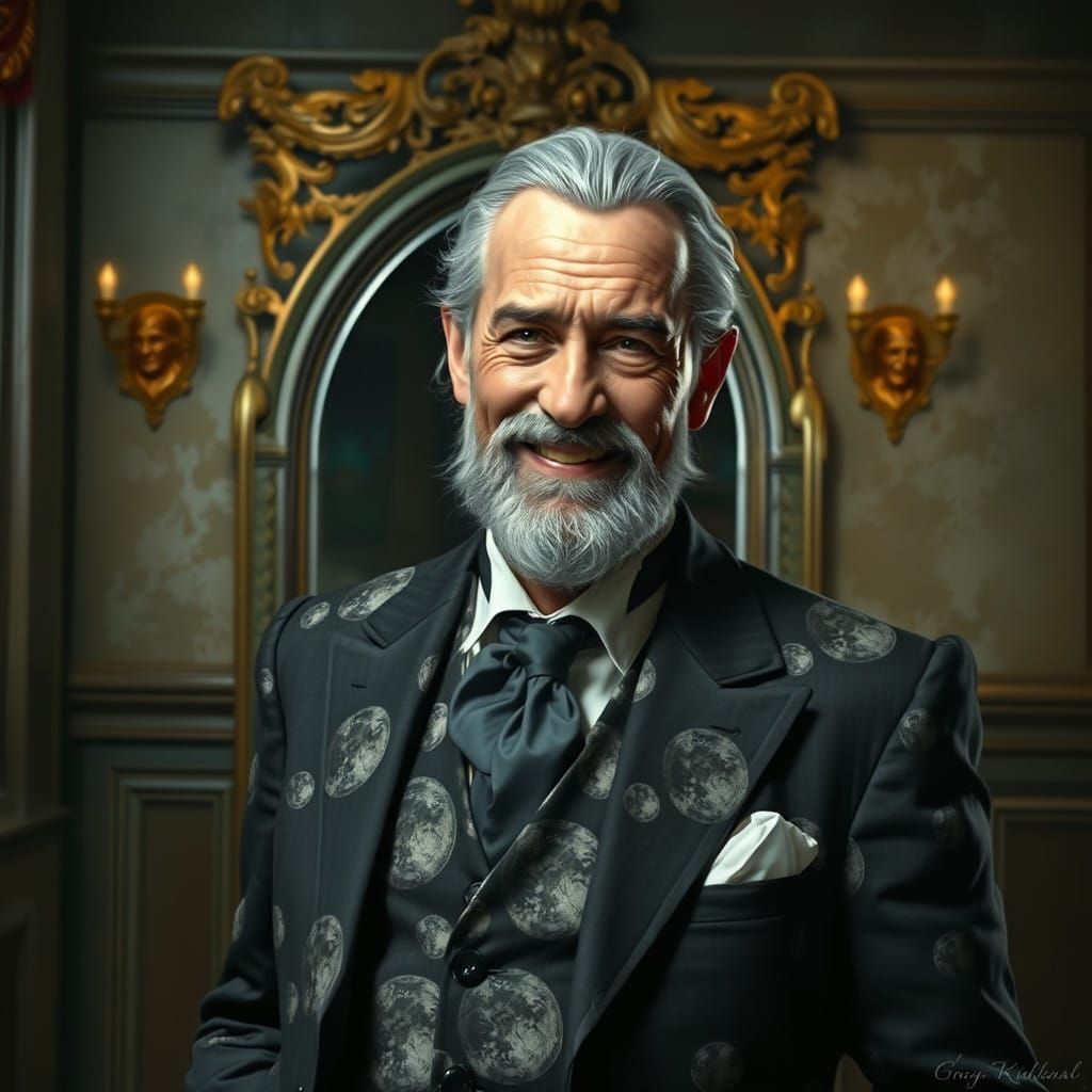 Regal Medieval Gentleman Adorns Himself in Formal Moon Suit