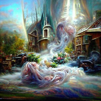 Sinister Wizard Brewing Magic Potion in Forest