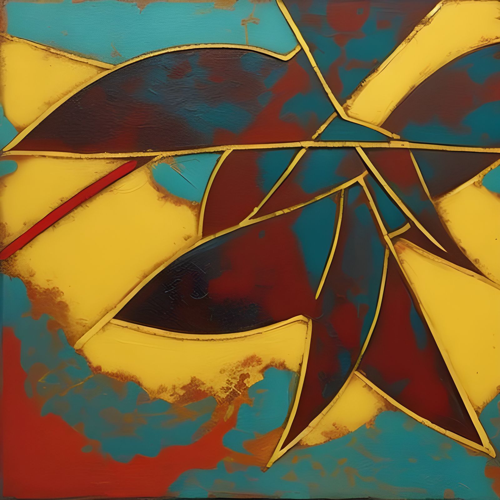 Triptych: Greek Pottery, Star, Abstract Expressionism