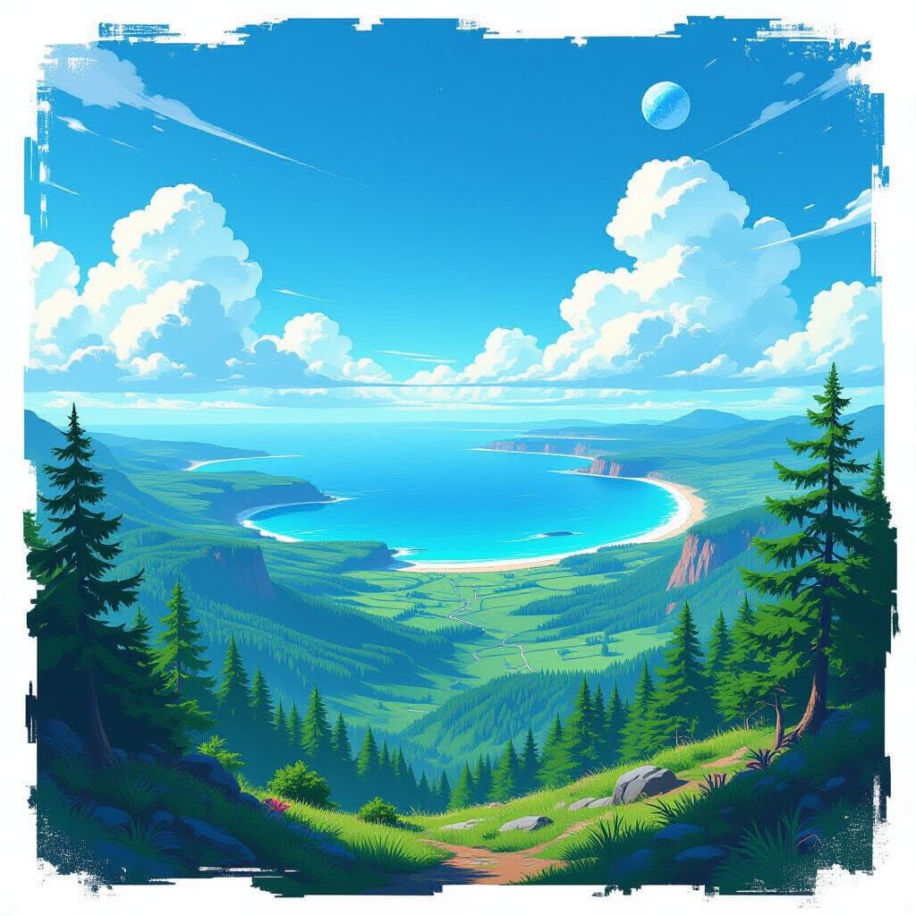 Surreal Earth Landscape in Digital Concept Art Style