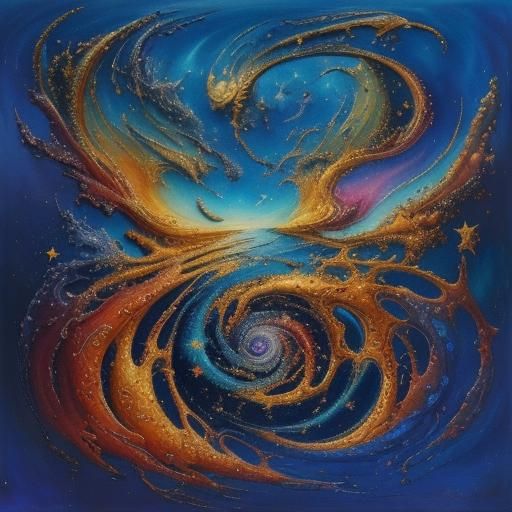 Dreamer in Twilight Realm: Surreal Oil Painting