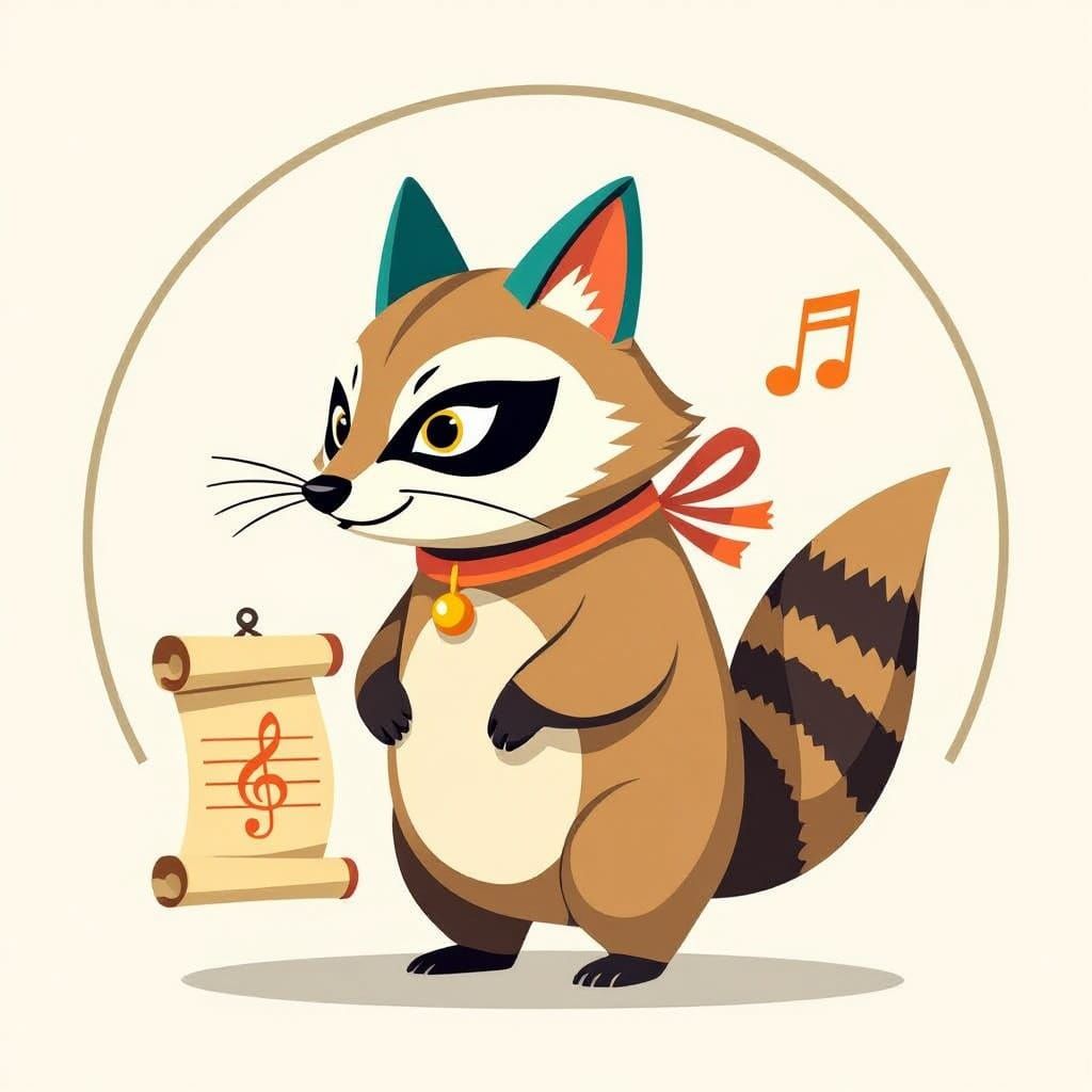 Minimalist Tanuki Logo for Fantasy RPG Brand