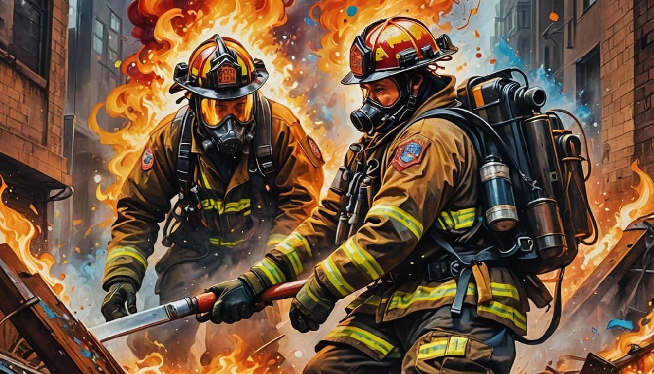 Graffiti Art: Firefighters in Action