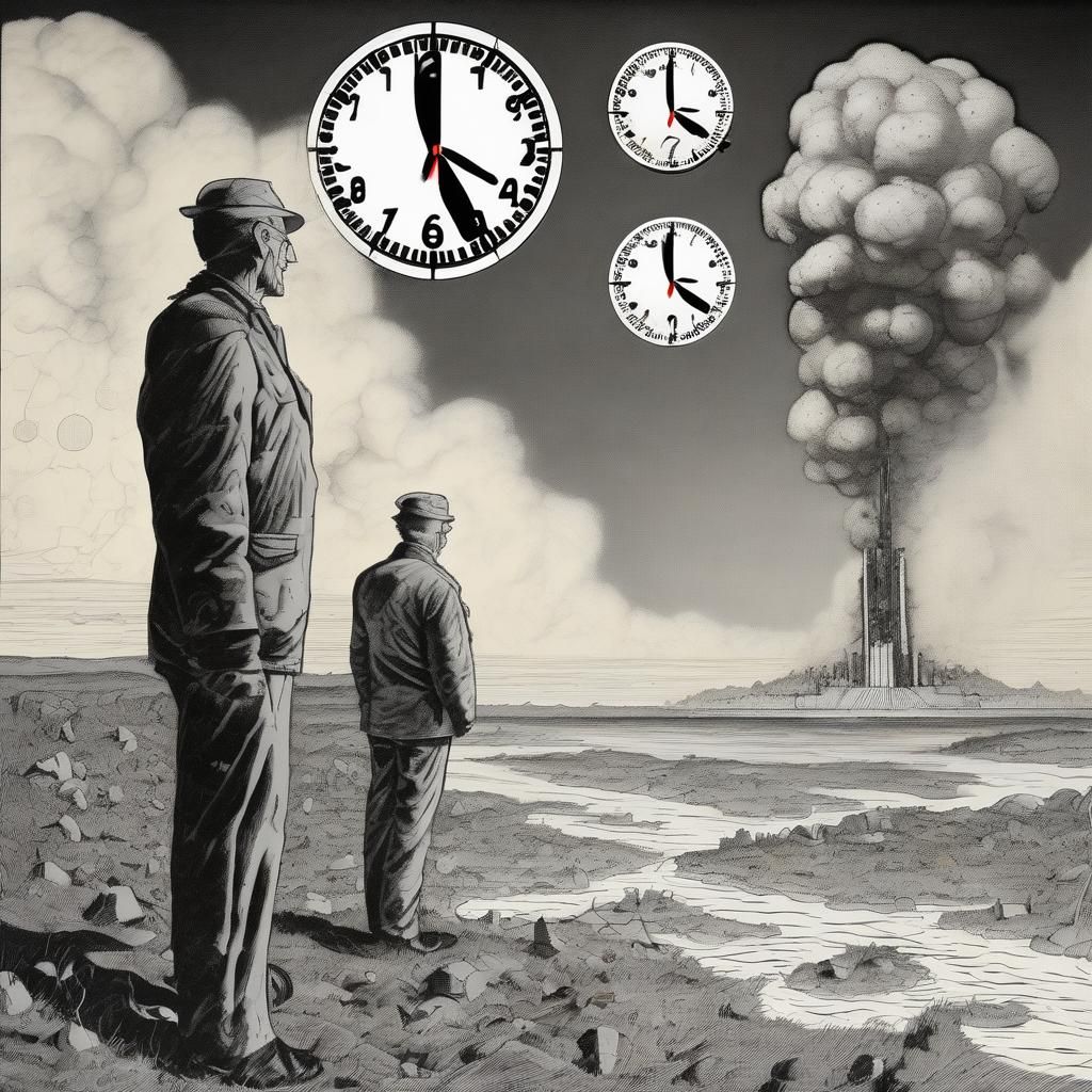 Doomsday Clock: Gouache and Splash Art Catastrophe