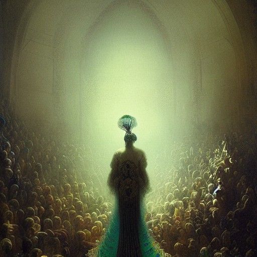 Gothic Horror Peacock on Altar