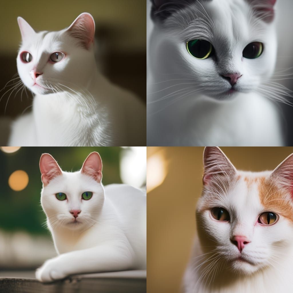 Majestic White Cat Captured with Canon Lens