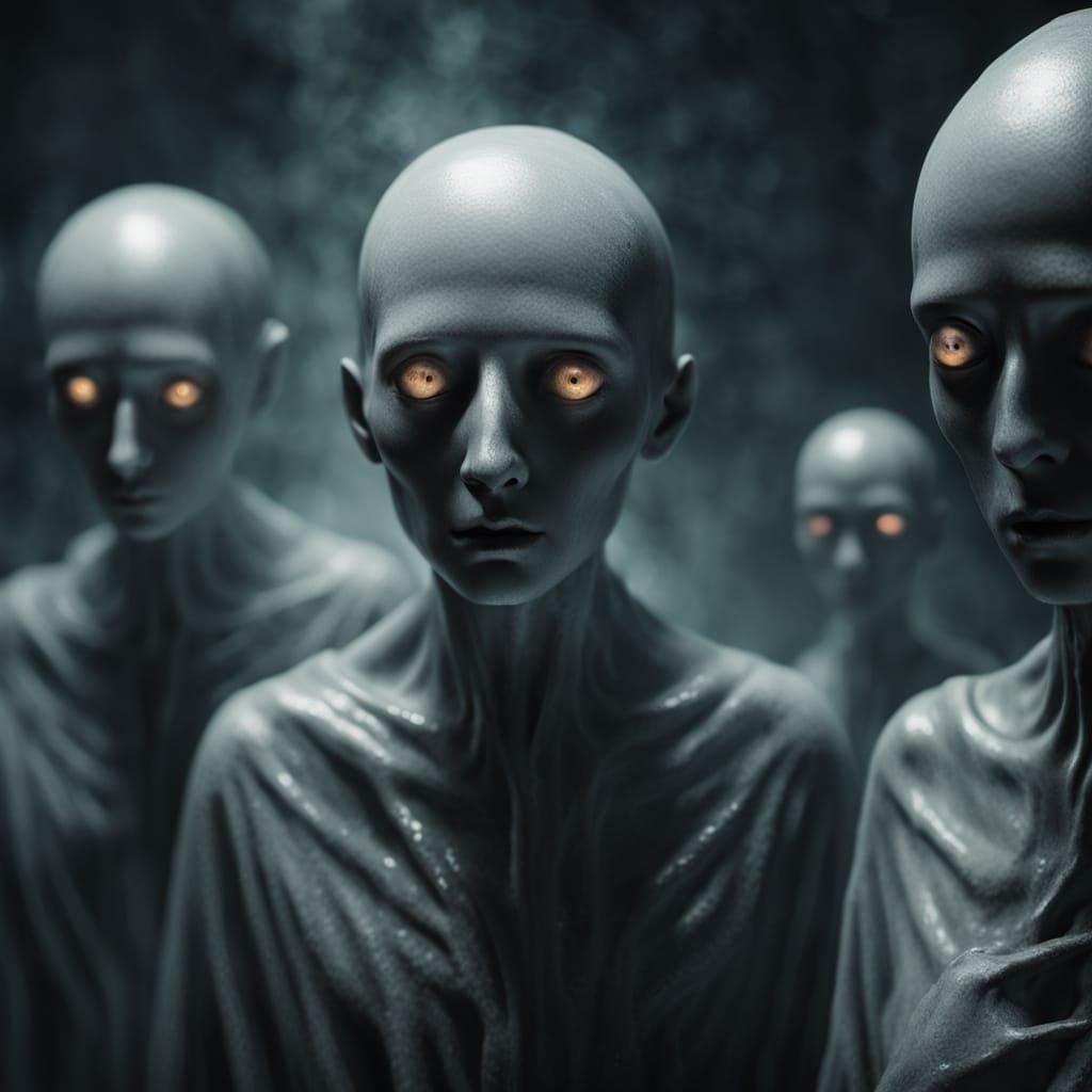 Eerie Apparition Characters in Dreamlike Surrealism