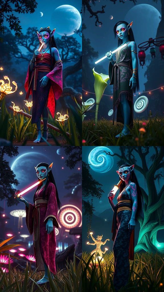 Nezuko as Na'vi: Avatar Fusion Portrait