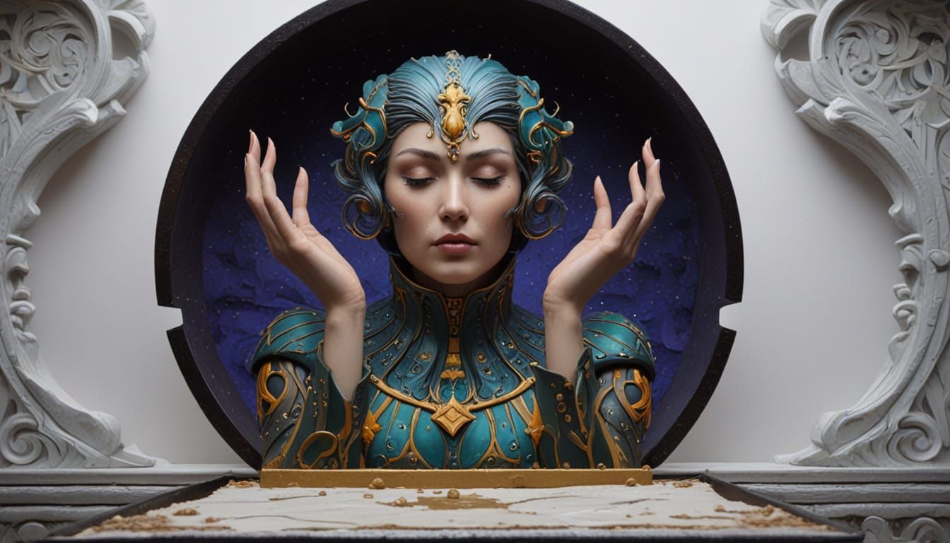 Art Nouveau Puzzle Box in Vibrant Embossed Relief