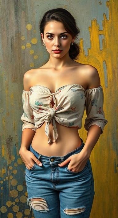 1950s Pin-Up Art: Cézanne and Van Gogh Fusion