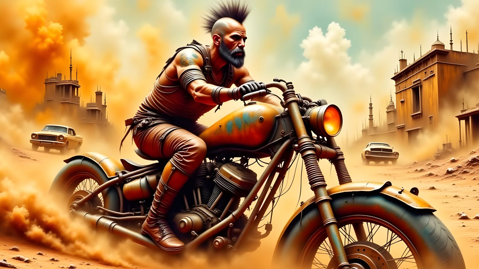 Steam-Powered Warrior in a Post-Apocalyptic Wasteland